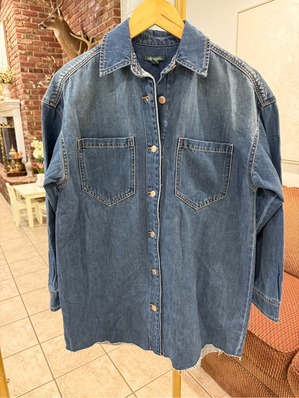 Wild Fable XS Oversized Denim Shirt Shacket NWT